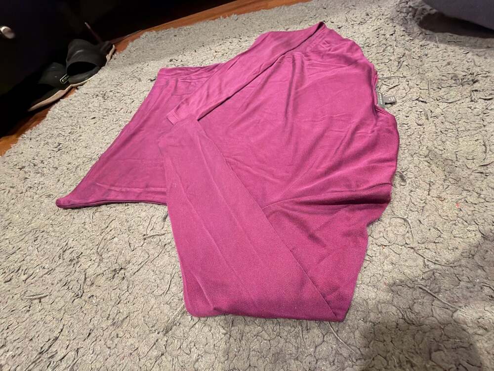 Ann Taylor Long Sleeve Crew Neck Top Magenta Size XS